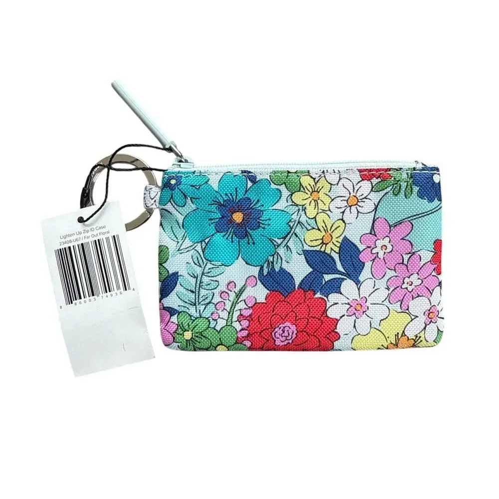 Vera Bradley Lighten Up Zip ID Case in Far Out Floral New with tags